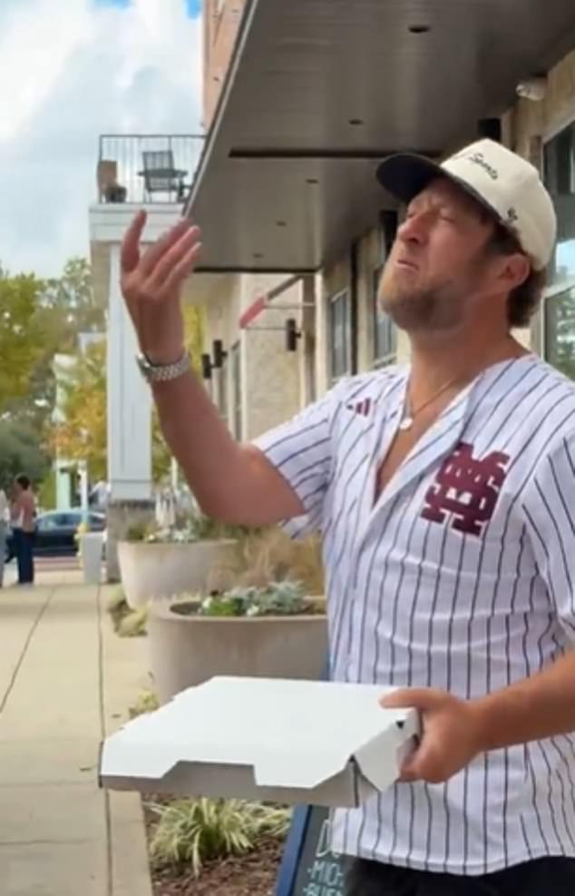 Still from a circulating video of the Starkville incident; McClintock is alleged to have shouted antisemitic insults and tossed coins—allegations not independently verified.