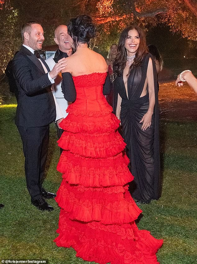 Jeff Bezos and Lauren Sánchez, who reportedly hosted Kris Jenner’s Beverly Hills birthday bash.