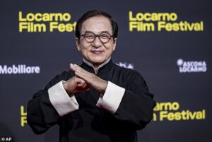 Jackie Chan at the Locarno International Film Festival in August 2025, alive and well amid an online death hoax.