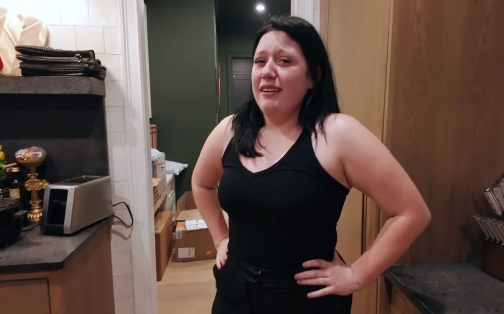 Bailee Ann, hands on hips, says 'I don't like this' after her dad shaves.