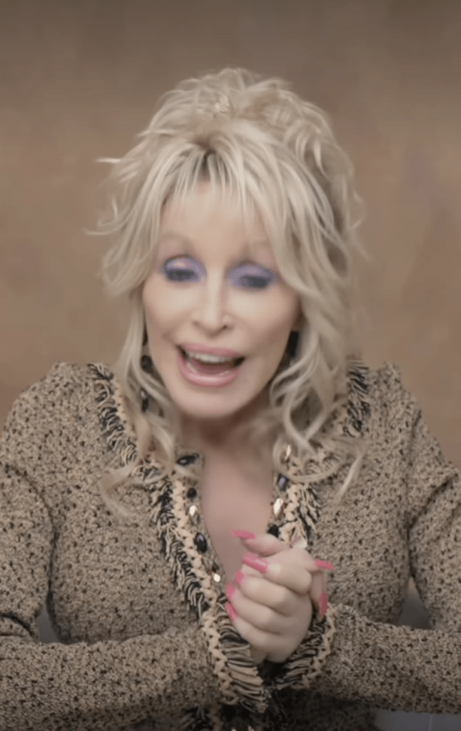 Dolly Parton shares a Thanksgiving message in an Instagram video, smiling and speaking directly to camera.