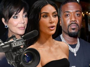 Composite of Kim Kardashian, Kris Jenner, and Ray J (Getty/Shutterstock)