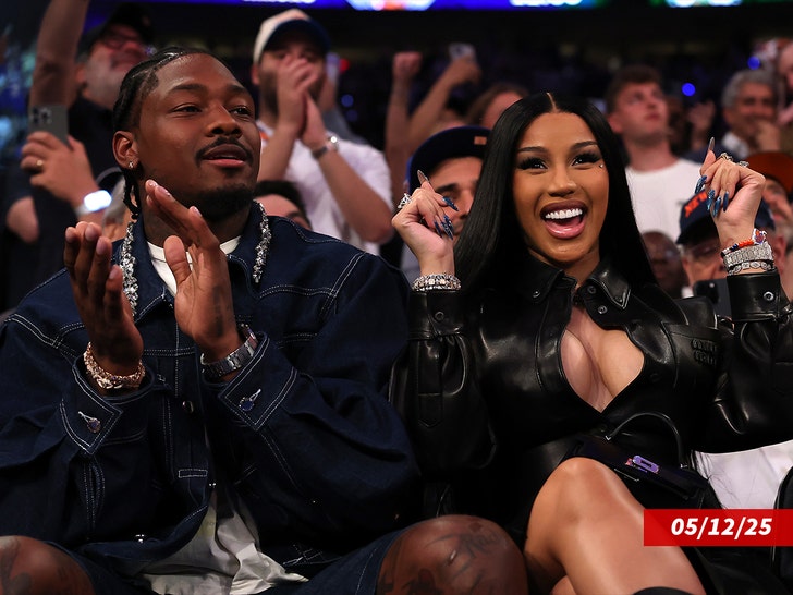 Cardi B and Stefon Diggs at a public appearance