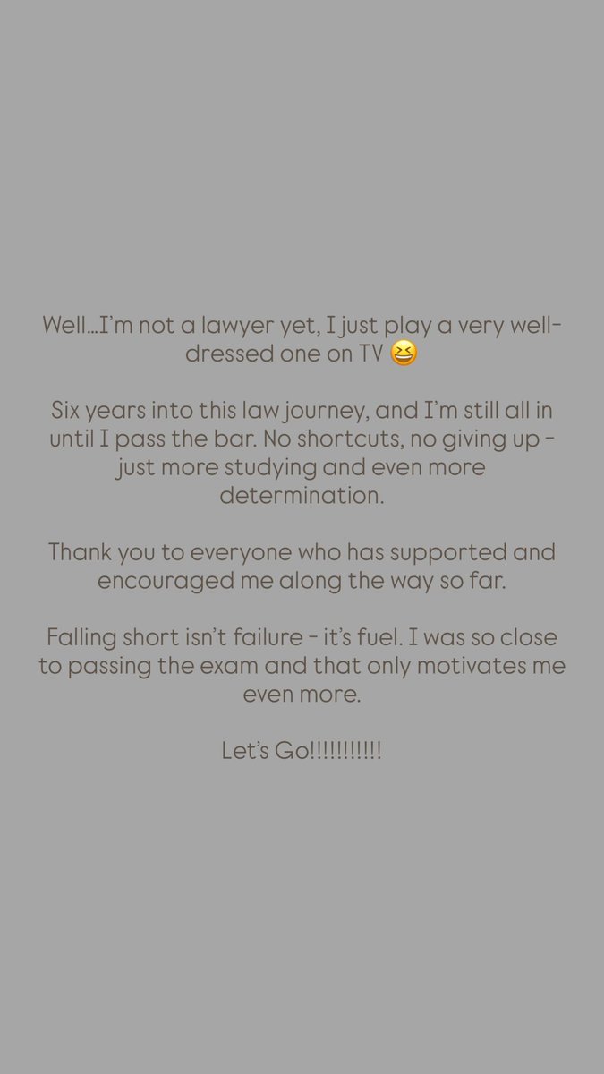 Kim Kardashian’s Instagram Stories screenshot about not passing the California bar: “Well.. I’m not a lawyer yet… Falling short isn’t failure — it’s fuel.”