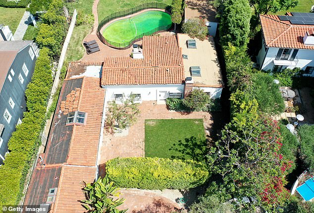 An aerial view of Marilyn Monroe's former Brentwood home, designated a Los Angeles historic-cultural monument in 2024.