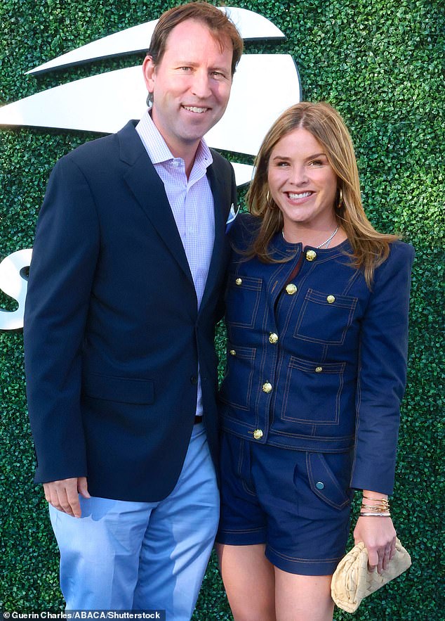 Jenna Bush Hager with husband Henry Hager; she revealed she asked to play her playlist during a C-section