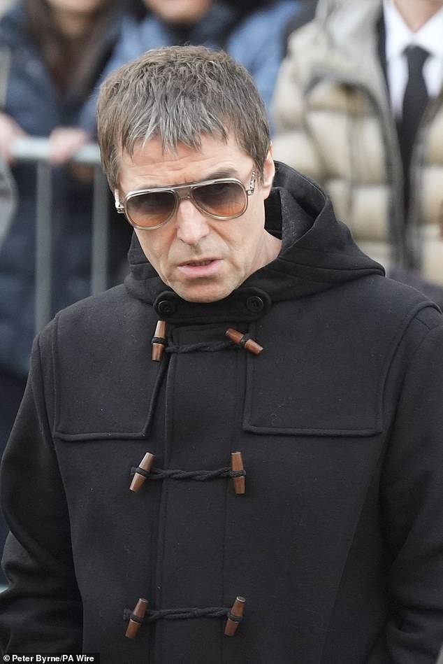 Oasis frontman Liam Gallagher at Manchester Cathedral for Mani's funeral