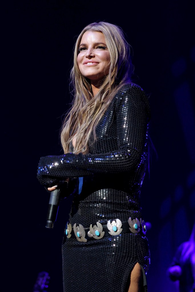 Jessica Simpson addresses the audience during her Sunday Connecticut concert while reflecting on her younger years in pop.