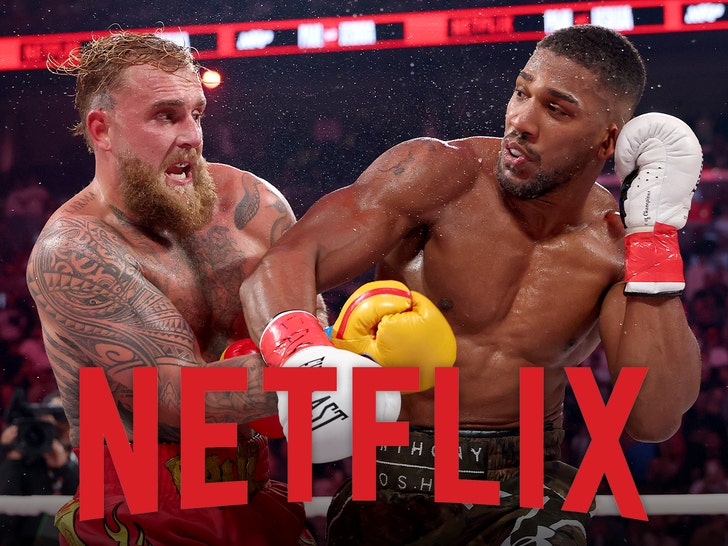 Anthony Joshua knocks out Jake Paul during their Netflix-streamed bout; the event drew an estimated 33 million Live+1 viewers globally.