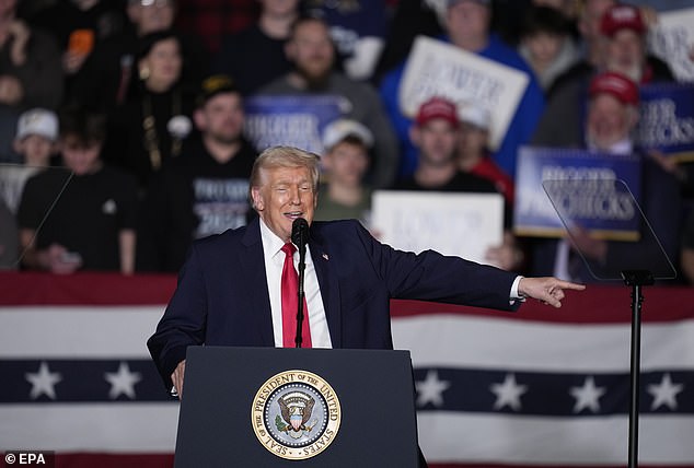 President Trump was heckled multiple times during his speech on the economy in Clive, Iowa, on Tuesday evening. The president hit back at the protestors, labeling them 'lunatics' and 'sickos'