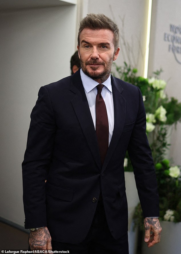 David Beckham at the World Economic Forum in Davos, where he was asked about the family feud.