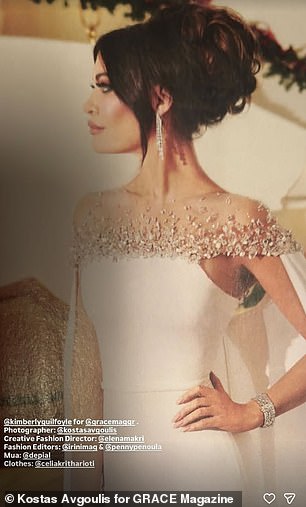 Side-by-side comparison: retouched Grace image on the left versus BTS shot on the right