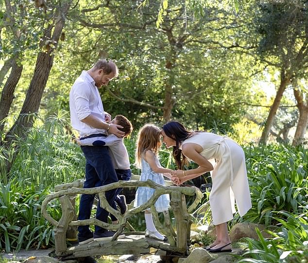 Meghan released this family portrait on Instagram to mark the start of Christmas last year