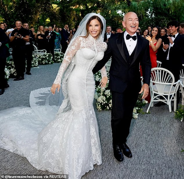 Lauren Sanchez in her custom Dolce & Gabbana wedding gown.
