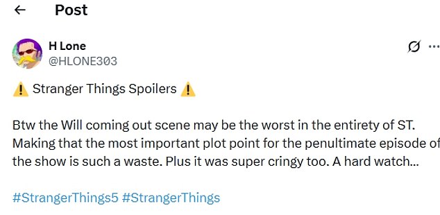 Rotten Tomatoes audience Popcornmeter shows a drop to 56% for Stranger Things Season 5