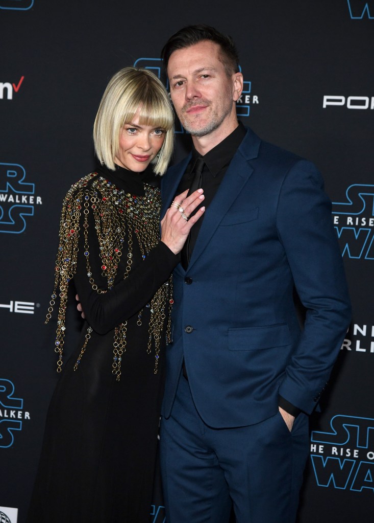 Actress Jaime King and director/producer Kyle Newman at the Star Wars: The Rise of Skywalker premiere.