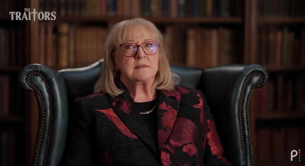 Donna Kelce appears in a promo still for The Traitors Season 4.