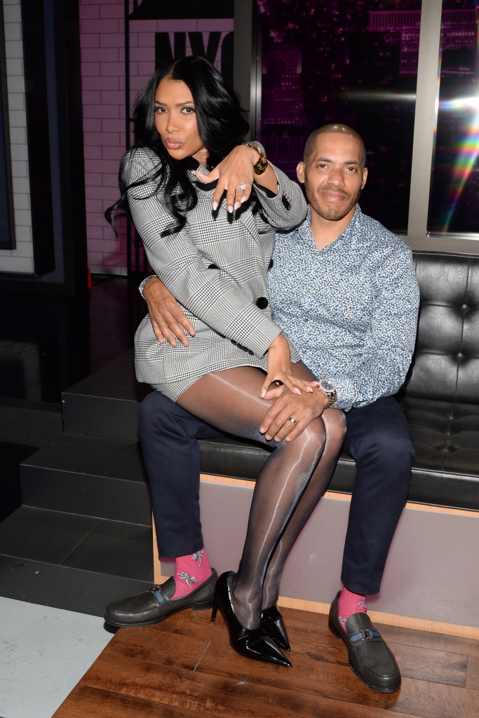 Brit Eady and Michael Cunningham posing together after a TV appearance.