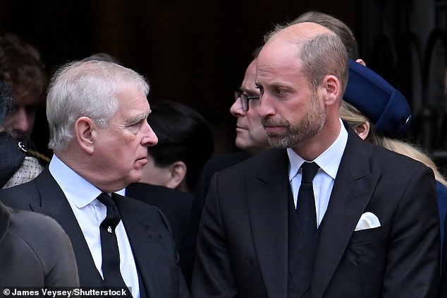 Prince William and Prince Andrew together at a royal event (file photo)