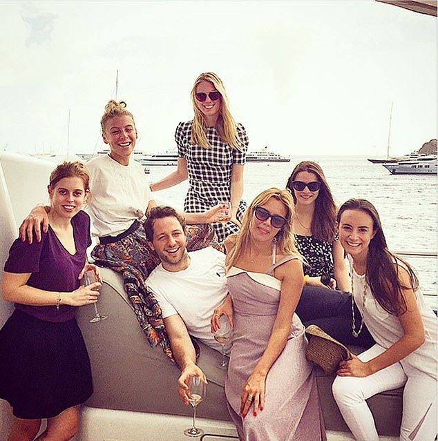 Princess Beatrice aboard a yacht in Ibiza in 2015