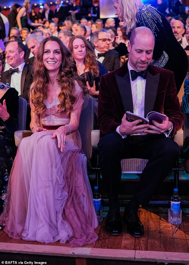The Prince and Princess of Wales take their seats at the 2026 EE BAFTA Film Awards.