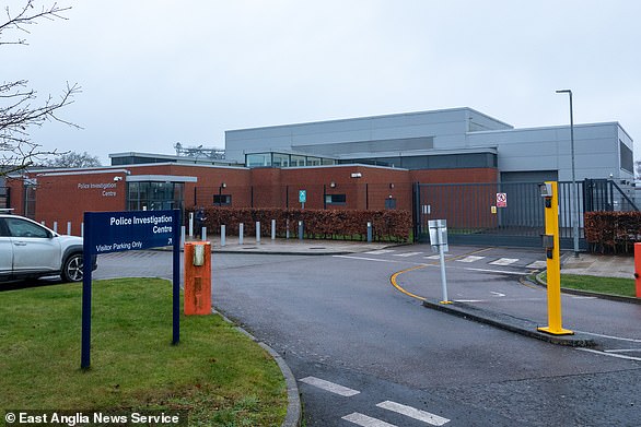 Aylsham Police Investigation Centre in Norfolk, where Andrew was questioned for hours