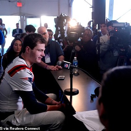 Like Brady before him, Maye hasn't shied away from interactions with the media - DailyMailUS