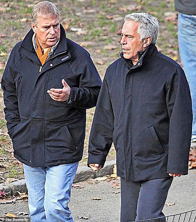 Prince Andrew walking with Jeffrey Epstein in New York's Central Park in December 2010.