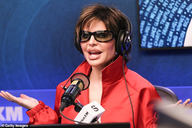 Lisa Rinna in a SiriusXM radio studio during a recent interview