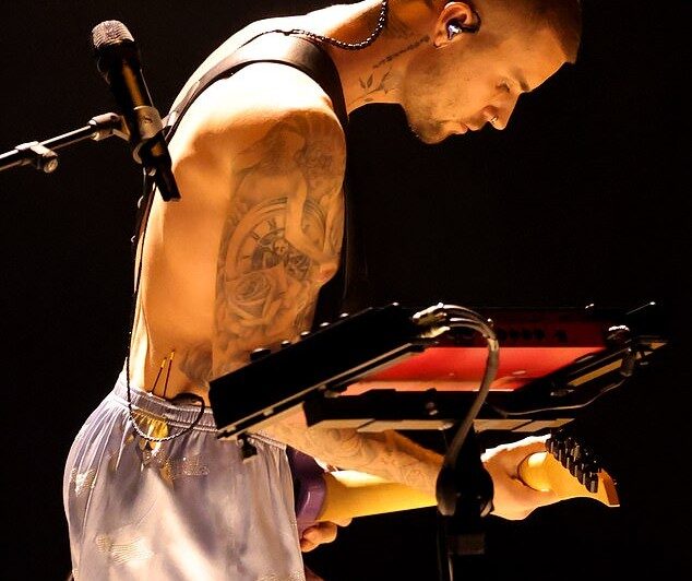 The pop superstar, 31, delivered the raw set at the Grammy Awards inside Los Angeles' Crypto.com Arena, looping an electric guitar and drum sample for a minimalist performance - DailyMailUS