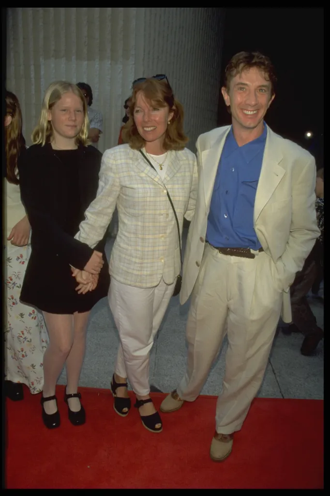 Martin Short with Nancy Dolman and their daughter Katherine at the 1997 Jungle 2 Jungle premiere.