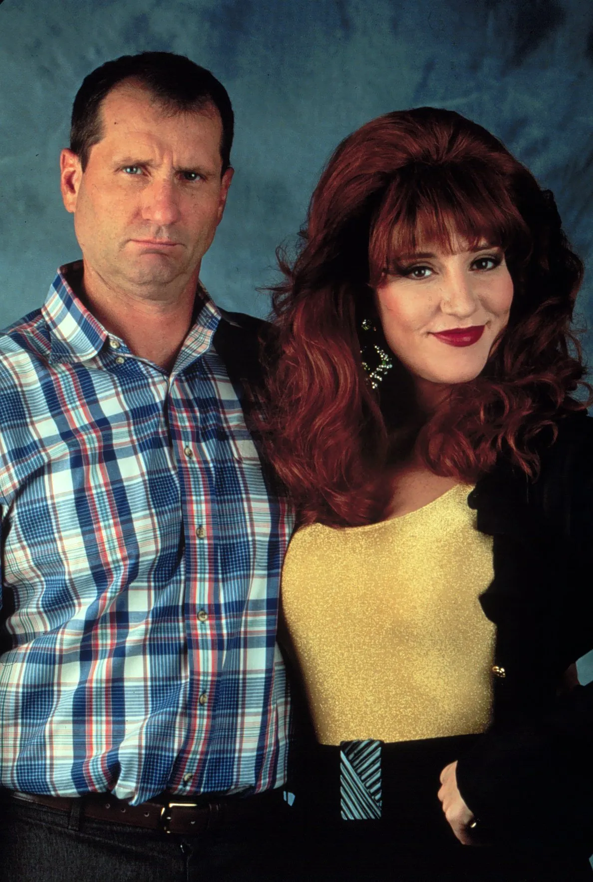 Ed O'Neill and Katey Sagal in "Married... With Children" as Al and Peggy Bundy.