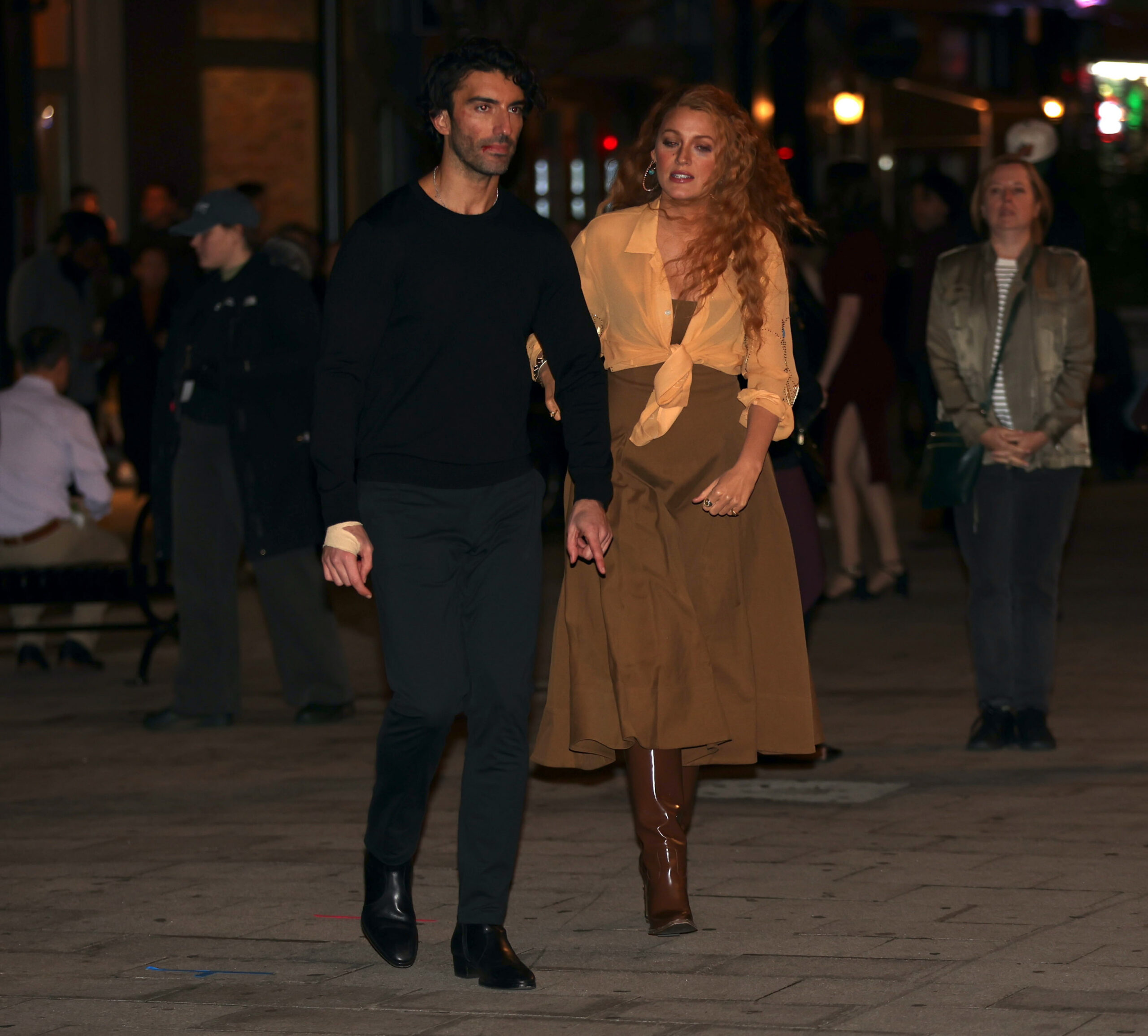 Blake Lively and Justin Baldoni on the set of 'It Ends With Us.'
