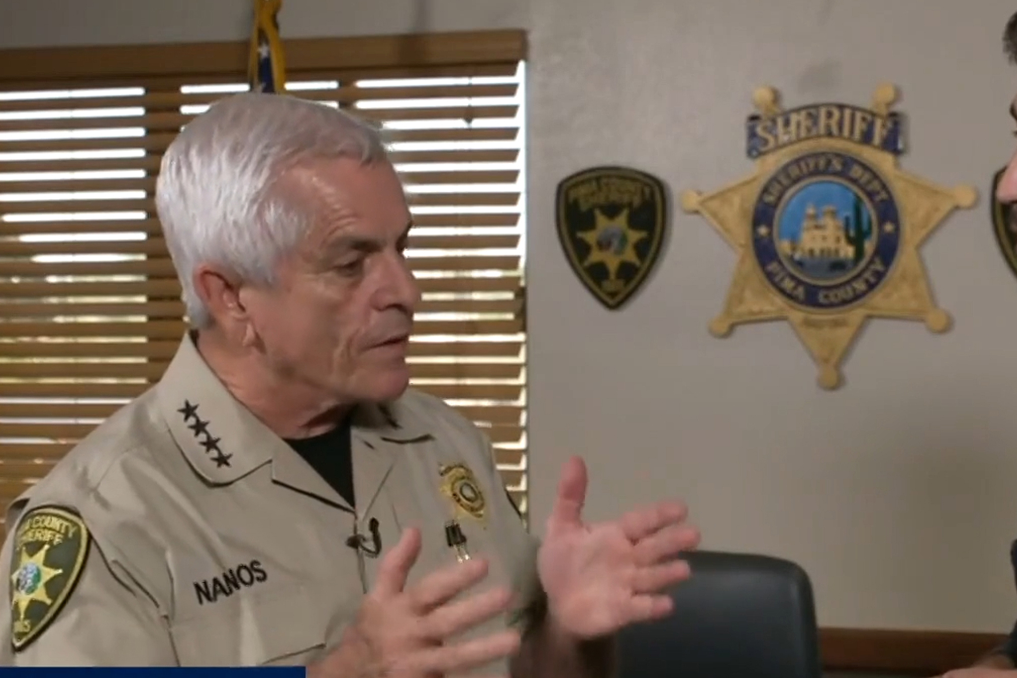 Pima County Sheriff Chris Nanos speaking.