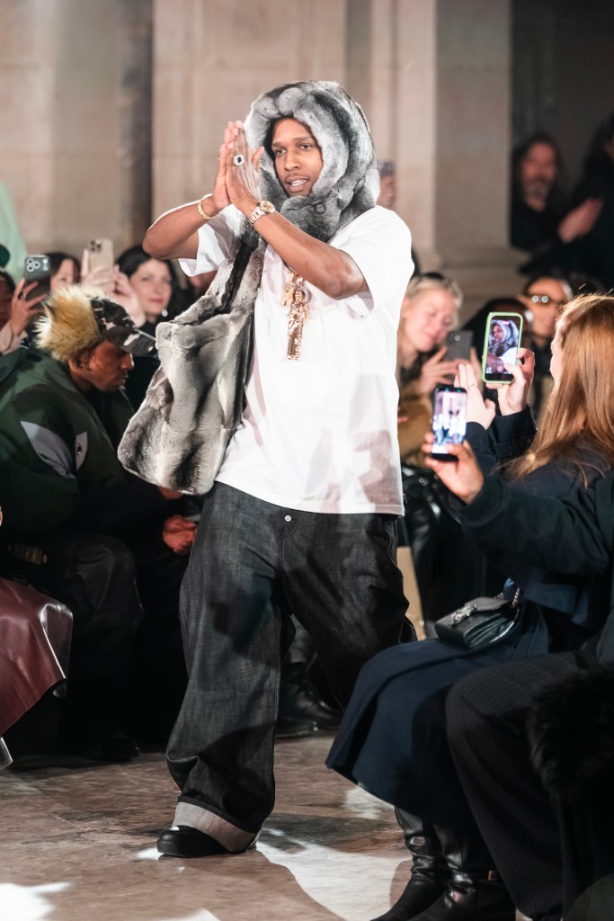 A$AP Rocky walks the AWGE runway during New York Fashion Week.