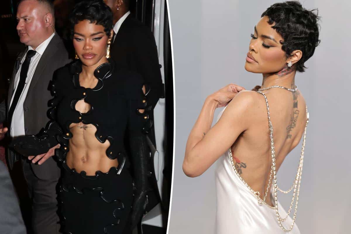 Teyana Taylor Stuns in Slinky Surreal Look at 2026 Oscars 3383872850
