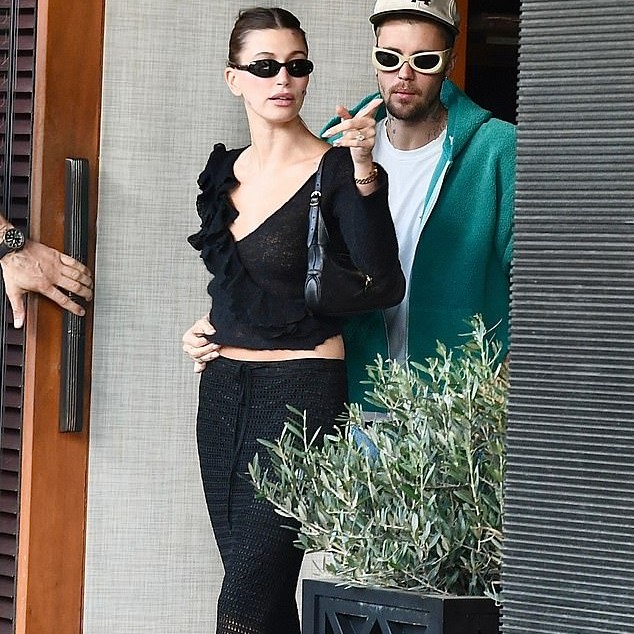 Justin Bieber and wife Hailey Bieber were spotted leaving a lunch date in Beverly Hills on Friday - Daily Mail US