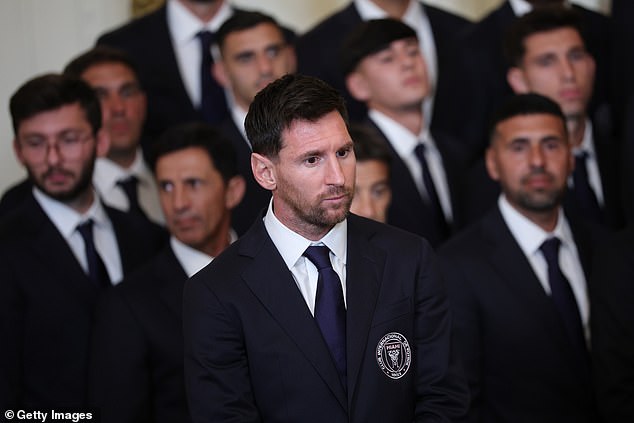 Lionel Messi with Inter Miami teammates after their MLS Cup triumph