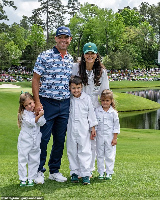 Gary Woodland with his family at Augusta National.