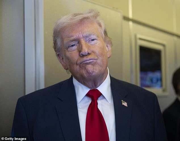 Donald Trump on Air Force One on March 7