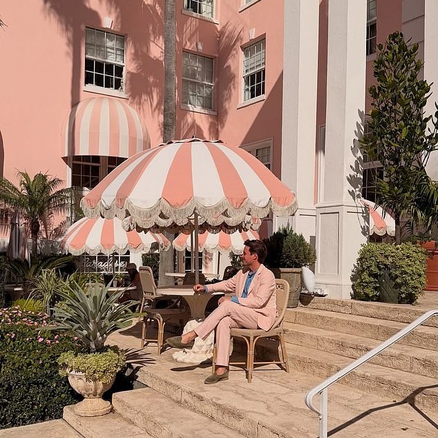 Posted on Edo's Instagram account amongst other holiday pictures, he is seen relaxing at the Colony Hotel Palm Beach in Florida - Daily Mail US