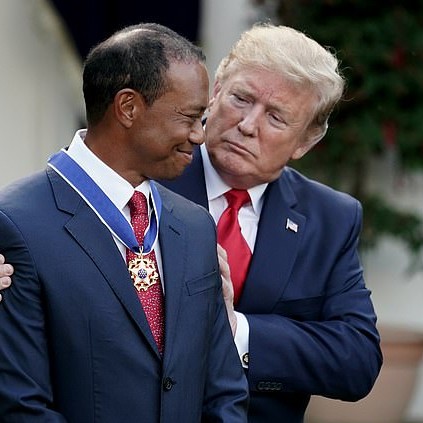 President Trump awarded Woods the Medal of Freedom at a White House ceremony in 2019 - Daily Mail US