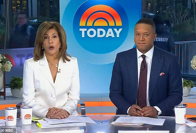 Hoda Kotb and Craig Melvin at the Today desk during a February broadcast.