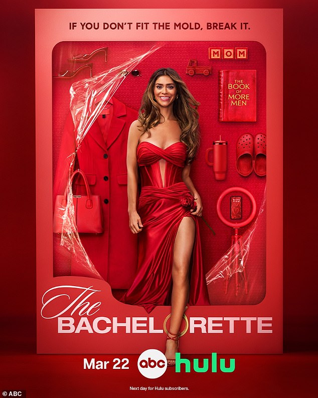 ABC promotional poster for The Bachelorette Season 22 featuring the tagline 'If you don't fit the mold, break it.'