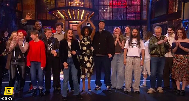 The SNL UK ensemble cast during the debut episode