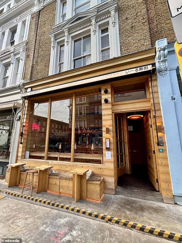 Exterior of Eel Sushi Bar in Notting Hill, where the couple joined a birthday gathering