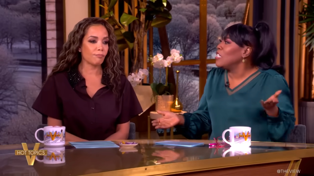 Sunny Hostin and a co-host on The View reacting to Timothee Chalamet's comments about ballet and opera.