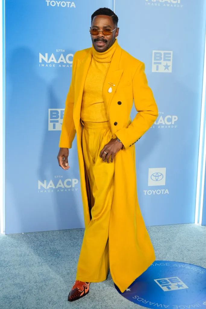 Colman Domingo showcases sharp suiting at the 2026 NAACP Image Awards.