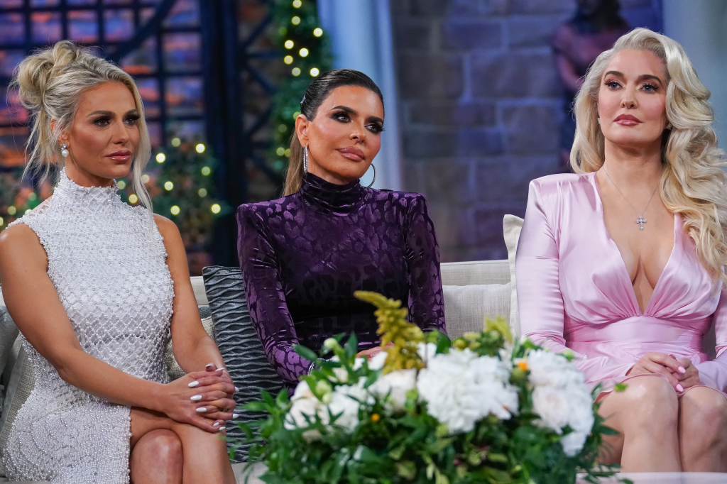 Dorit Kemsley, Lisa Rinna and Erika Girardi at The Real Housewives of Beverly Hills Season 11 reunion.