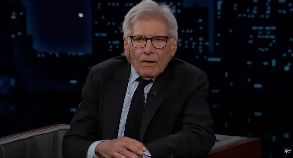 Harrison Ford on the March 10 episode of Jimmy Kimmel Live.